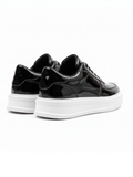 Apollo Moda men's Artemis Nova shiny black chunky sneaker, fourth angle