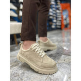 Men's Vantage Beige by Apollo Moda, beige shoe with elevated sole, second angle