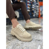 Vantage Beige shoe with height-boosting sole by Apollo Moda, sixth angle