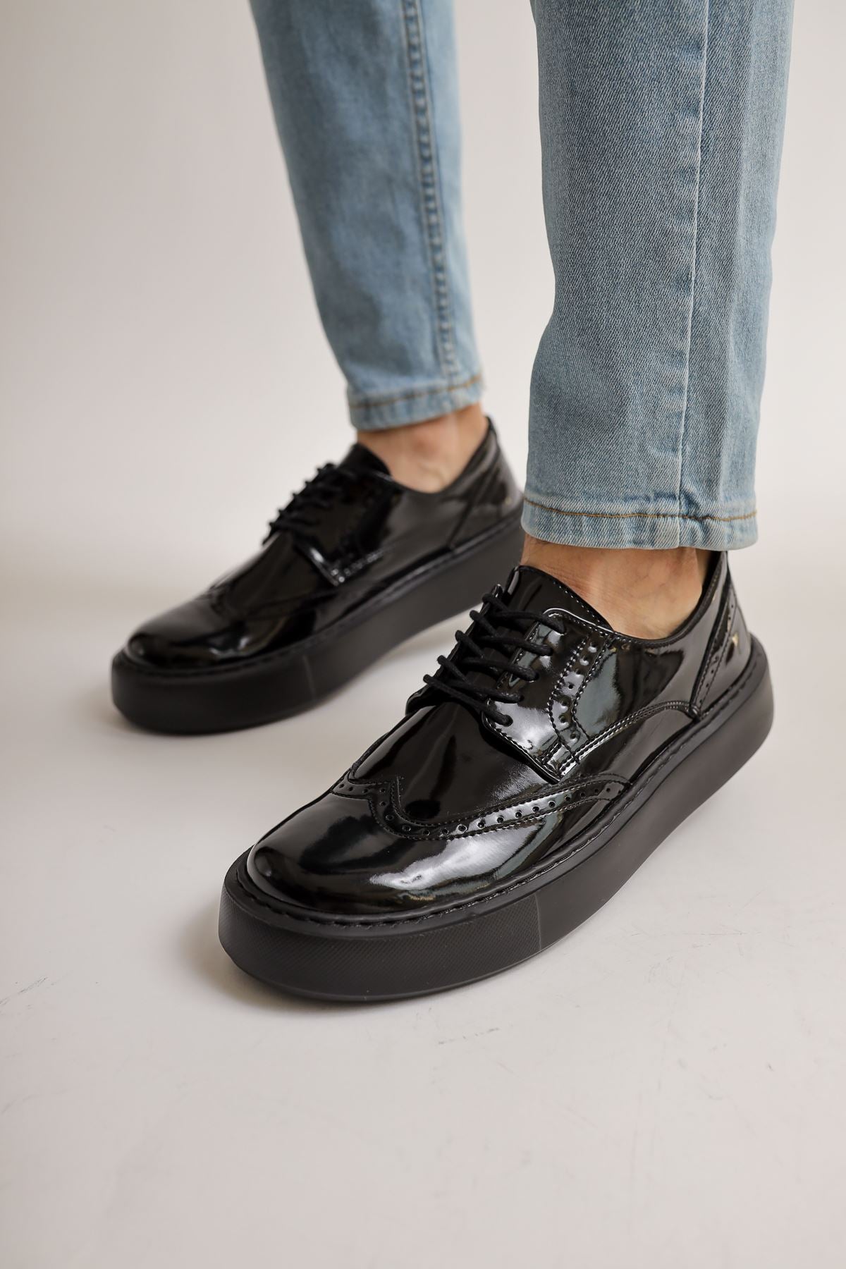 Empoli Patent Noir patent dress shoe in black by Apollo Moda, view 2