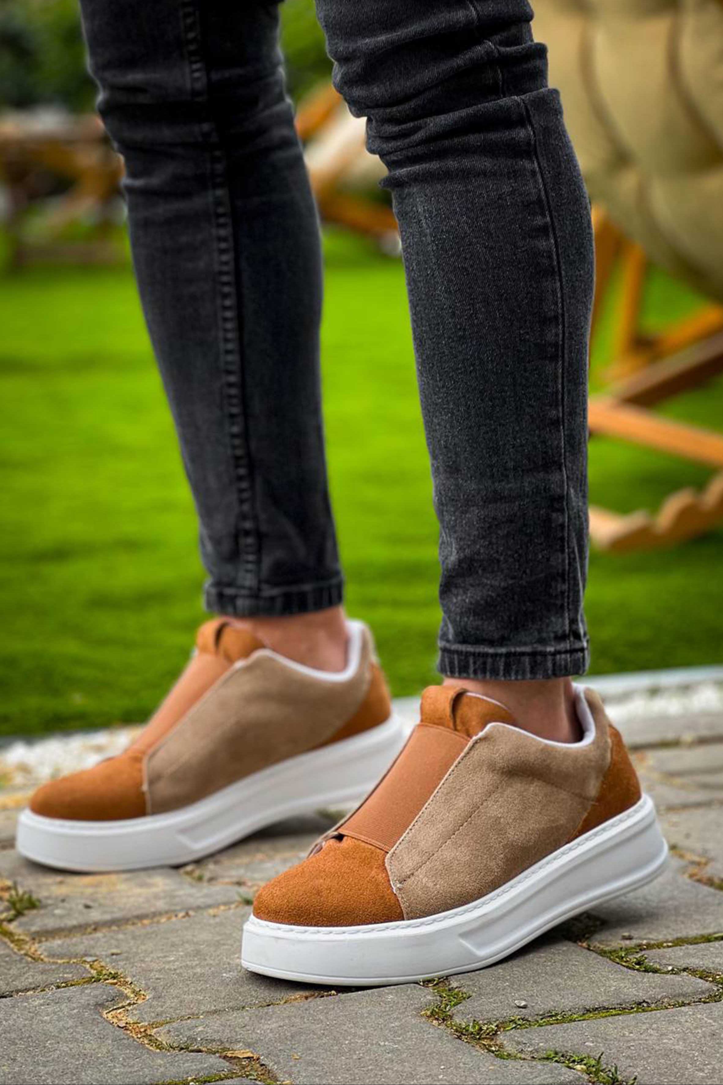 Izmir X-1 slip-on sneaker in brown by Apollo Moda, view 6