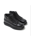 Apollo Moda Kelly Nocturnal Prestige men's high-top sneaker boot in black vegan leather, third angle