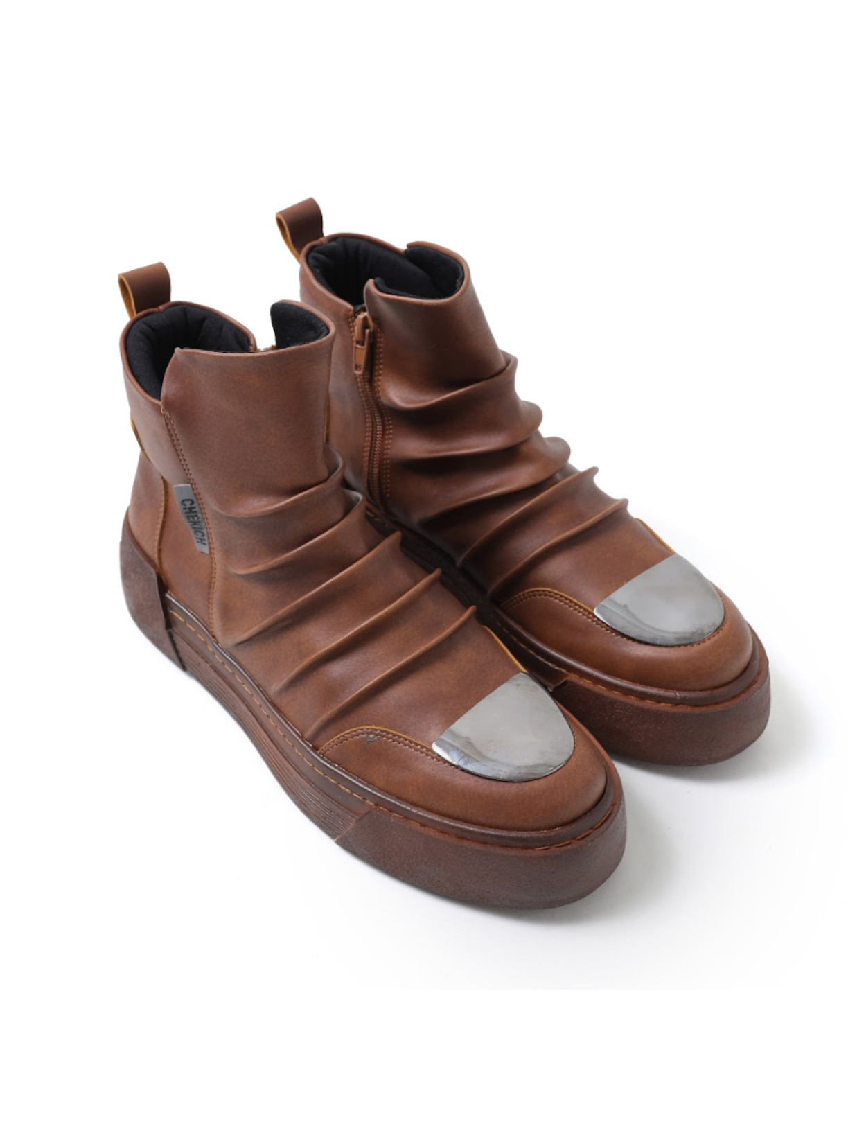 Luka Earthy ankle boot in brown by Apollo Moda, view 3