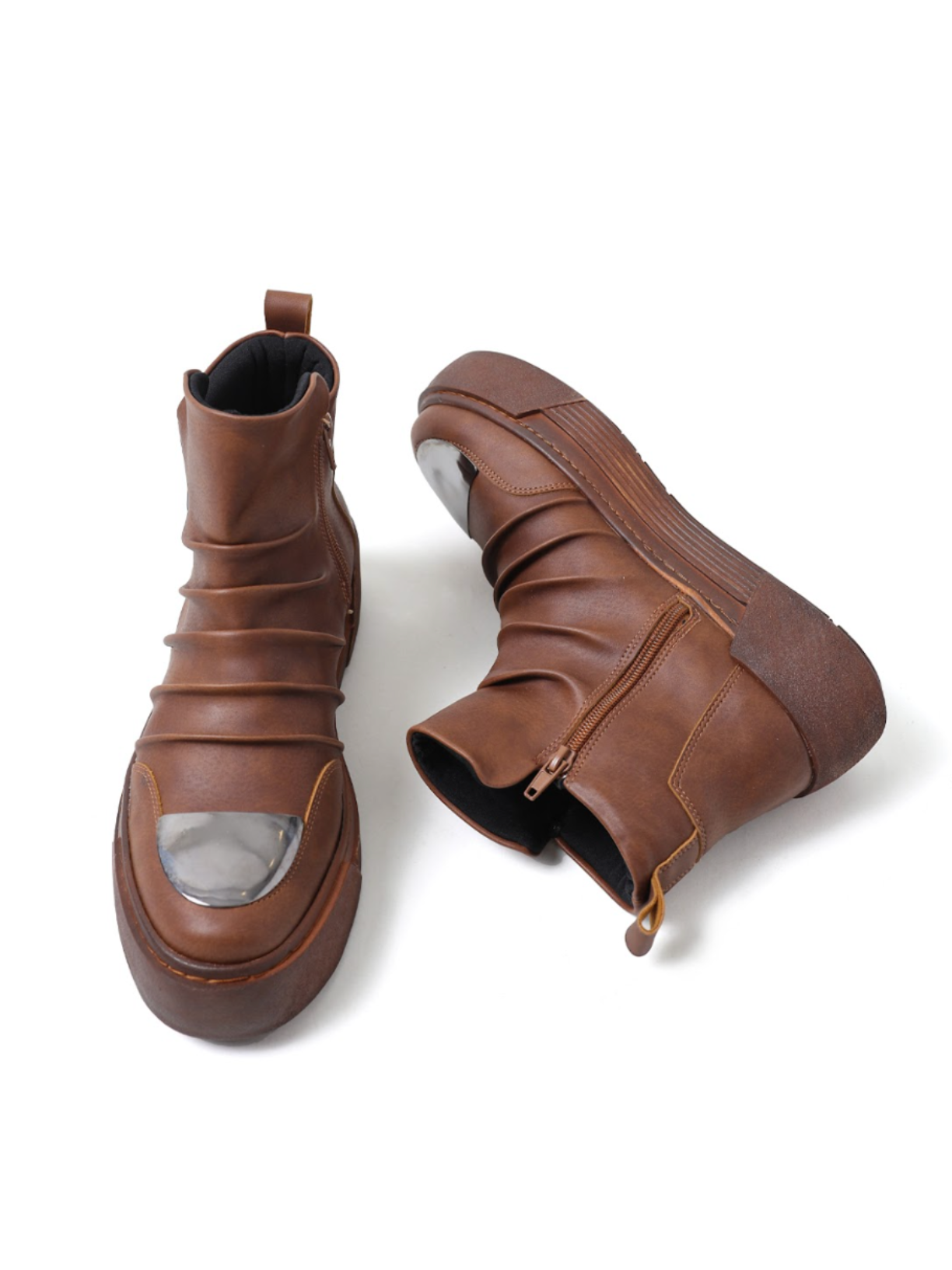 Luka Earthy ankle boot in brown by Apollo Moda, view 4