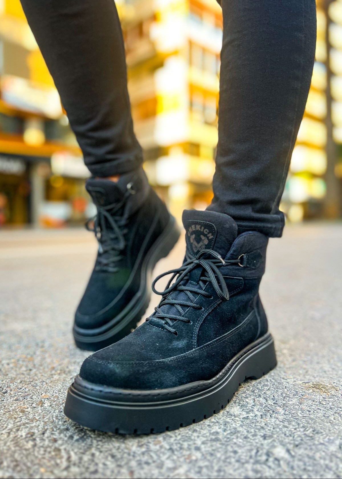 Monaco all black boot by Apollo Moda, view 4