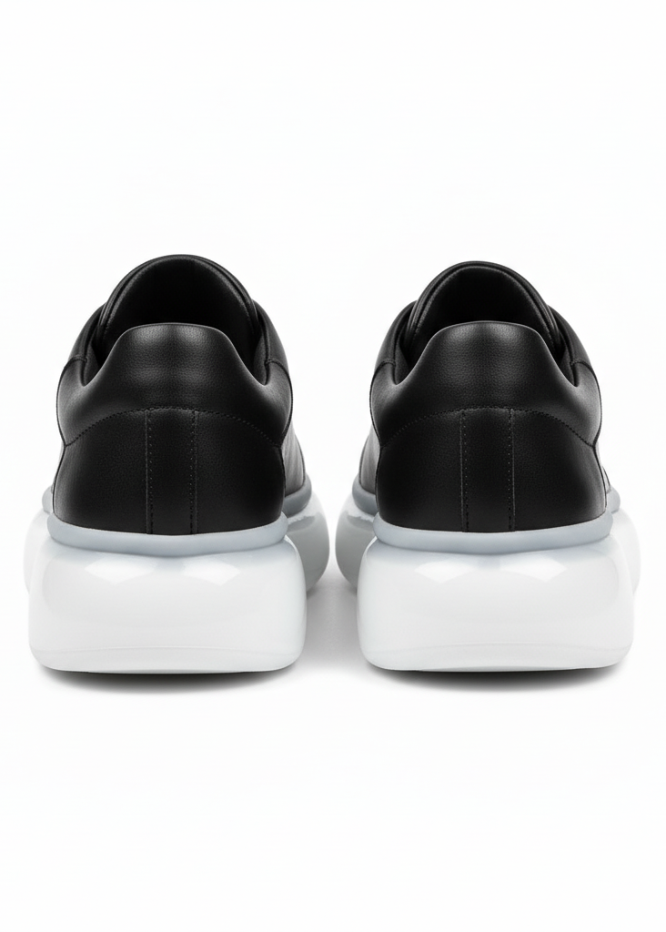 Stark Midnight Contrast Collection casual sneaker in black by Apollo Moda, view 4