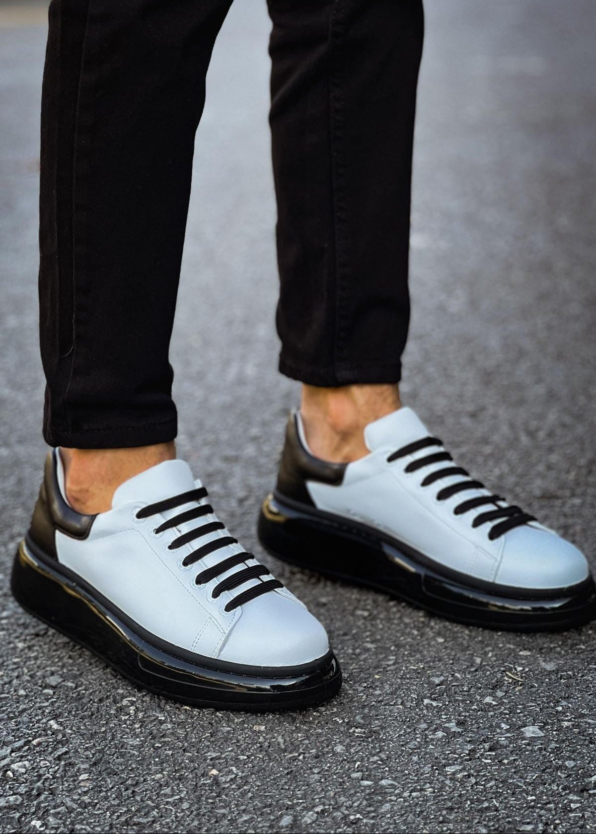 Stark Monochrome Marvel casual sneaker in white and black by Apollo Moda, view 6