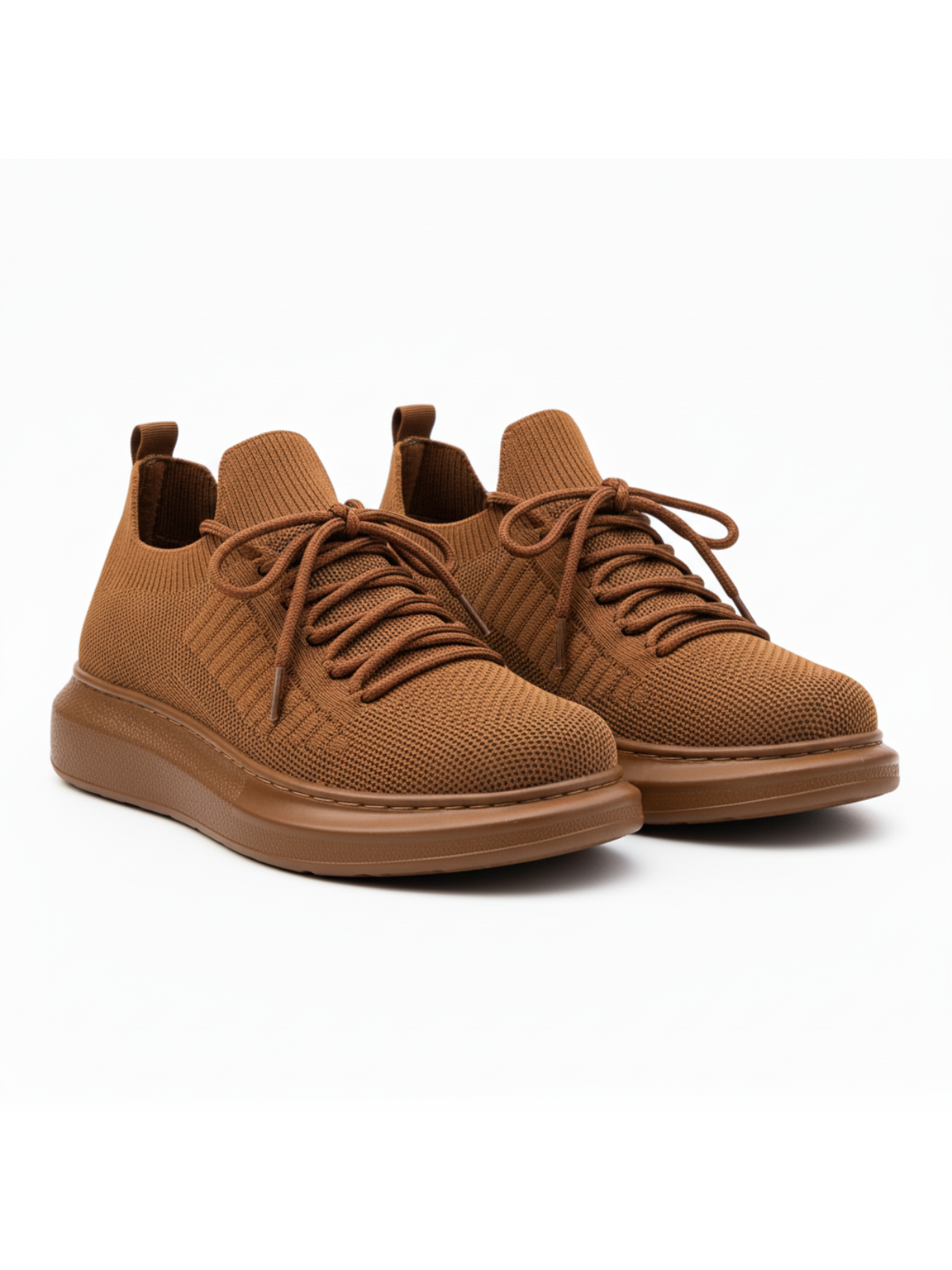 Torino Espresso Essence knit casual sneaker in brown by Apollo Moda, view 3