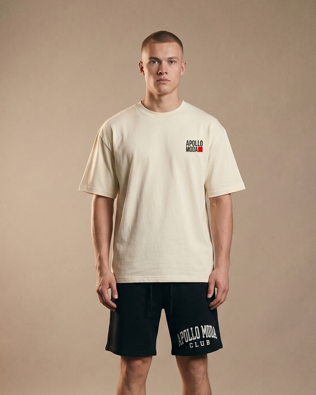 Monkey Business Only oversized graphic tee in beige by Apollo Moda, detail view 2