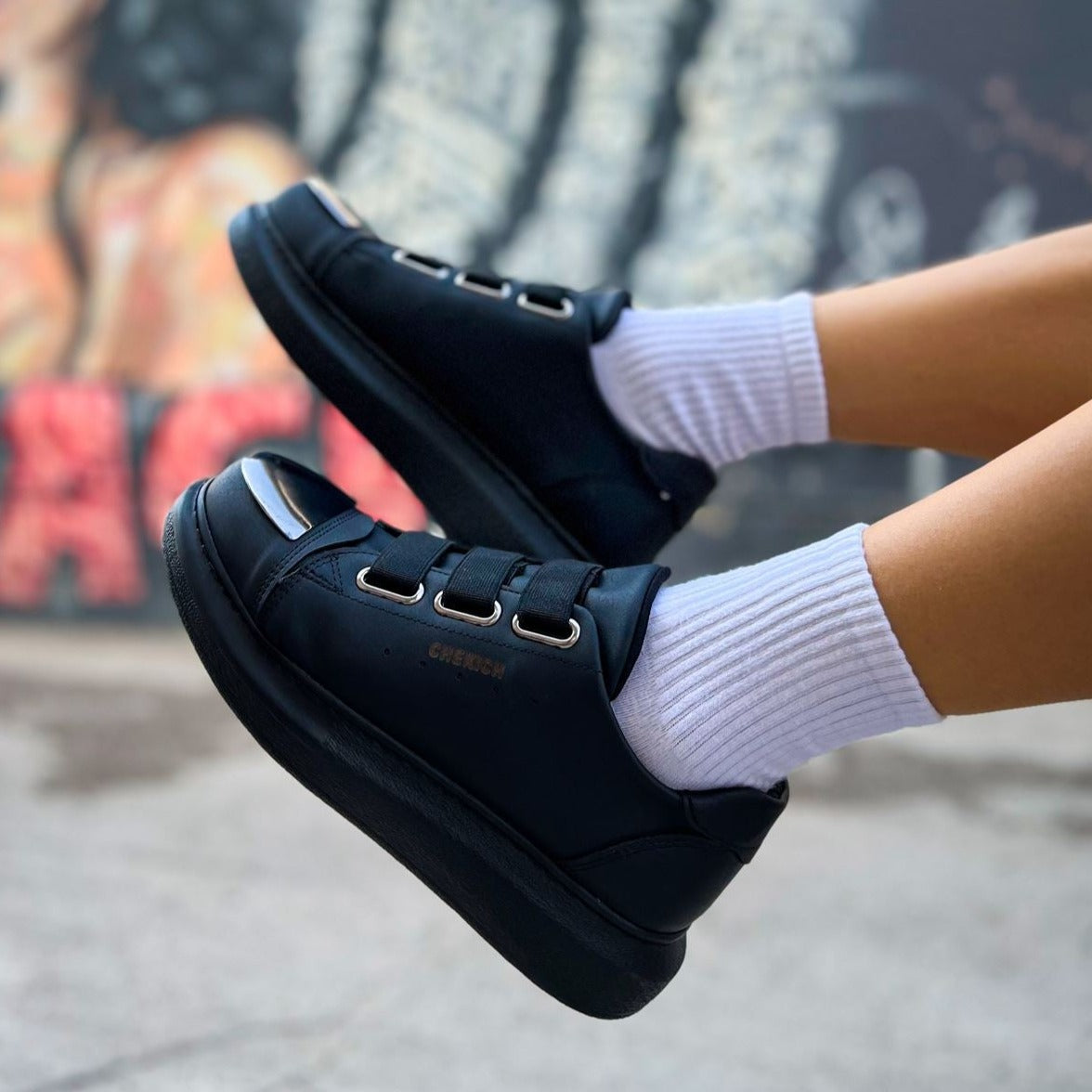 Women's Luiz X Midnight Majesty slip-on sneaker in black by Apollo Moda, view 6