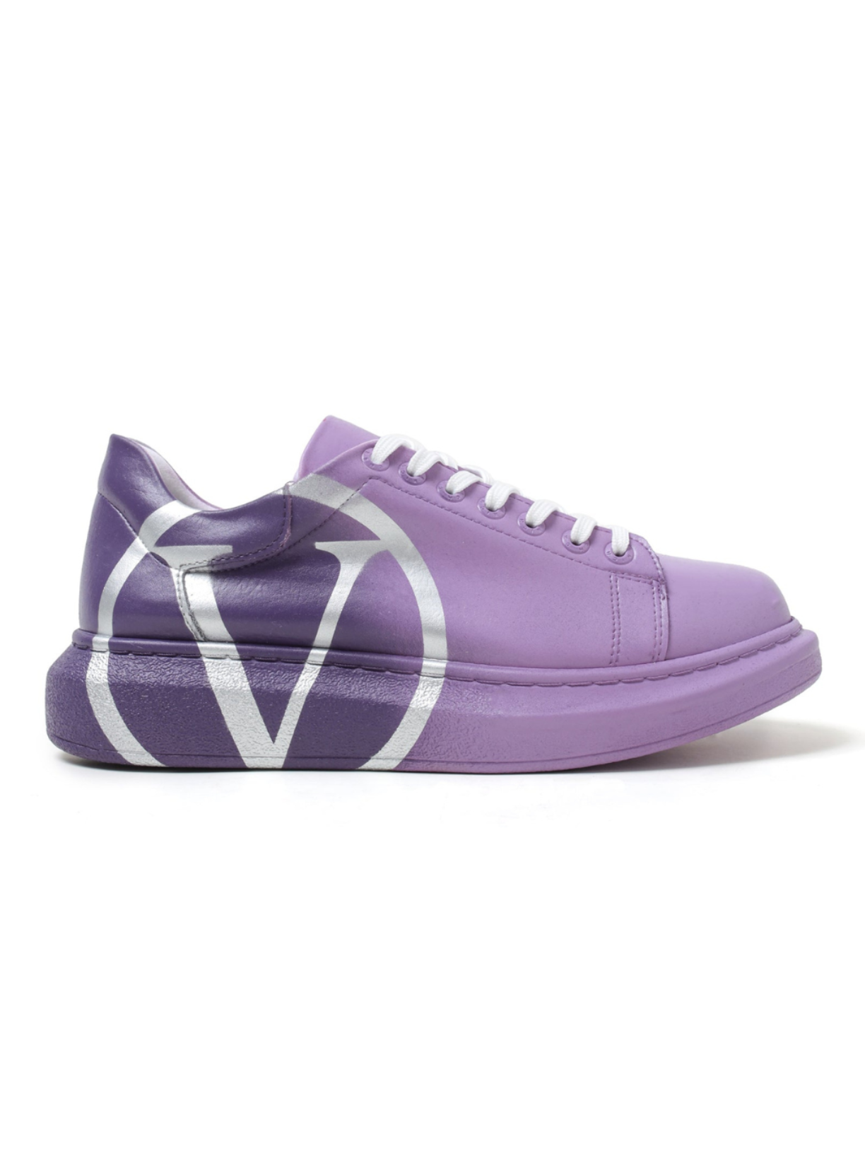 Women's Tokyo V Essence Regal Purple hand-painted custom sneaker in purple by Apollo Moda, view 5