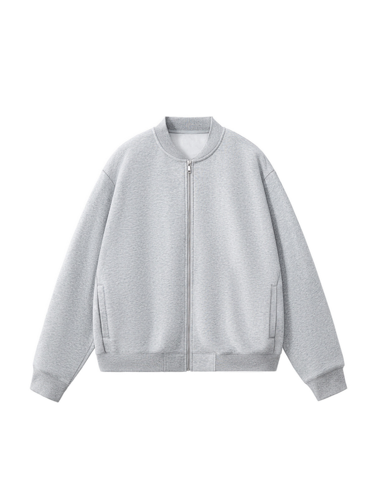 Chaqueta de béisbol con cremallera de forro polar gris Apollo