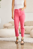 RFM Crop Dylan Pantalones vaqueros de talle alto con control de abdomen y dobladillo crudo