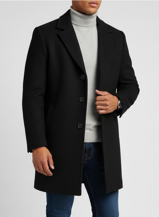 Abrigo largo cruzado para hombre