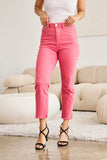 RFM Crop Dylan Pantalones vaqueros de talle alto con control de abdomen y dobladillo crudo