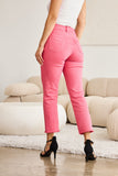 RFM Crop Dylan Pantalones vaqueros de talle alto con control de abdomen y dobladillo crudo