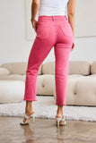 RFM Crop Dylan Pantalones vaqueros de talle alto con control de abdomen y dobladillo crudo