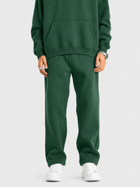 Fleece Oversized Green Sweatpants