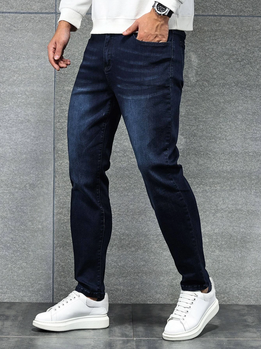 Jeans de Algodón para Hombre con Bolsillo Inclinado