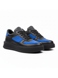 Artemis Azure black and blue chunky streetwear sneaker by Apollo Moda, third angle