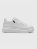 Apollo Moda Men's Altair Blanco all-white elevating sneaker with side zipper, main product photo