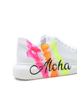 Zapatillas personalizadas pintadas a mano para mujer de Apollo Moda | Aloha Three Stripes