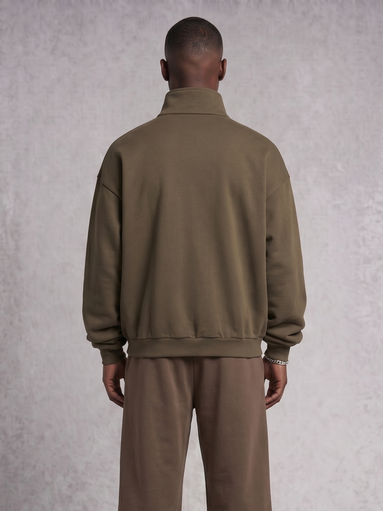 Club Collegiate oversized full-zip sweatshirt in brown by Apollo Moda, view 5