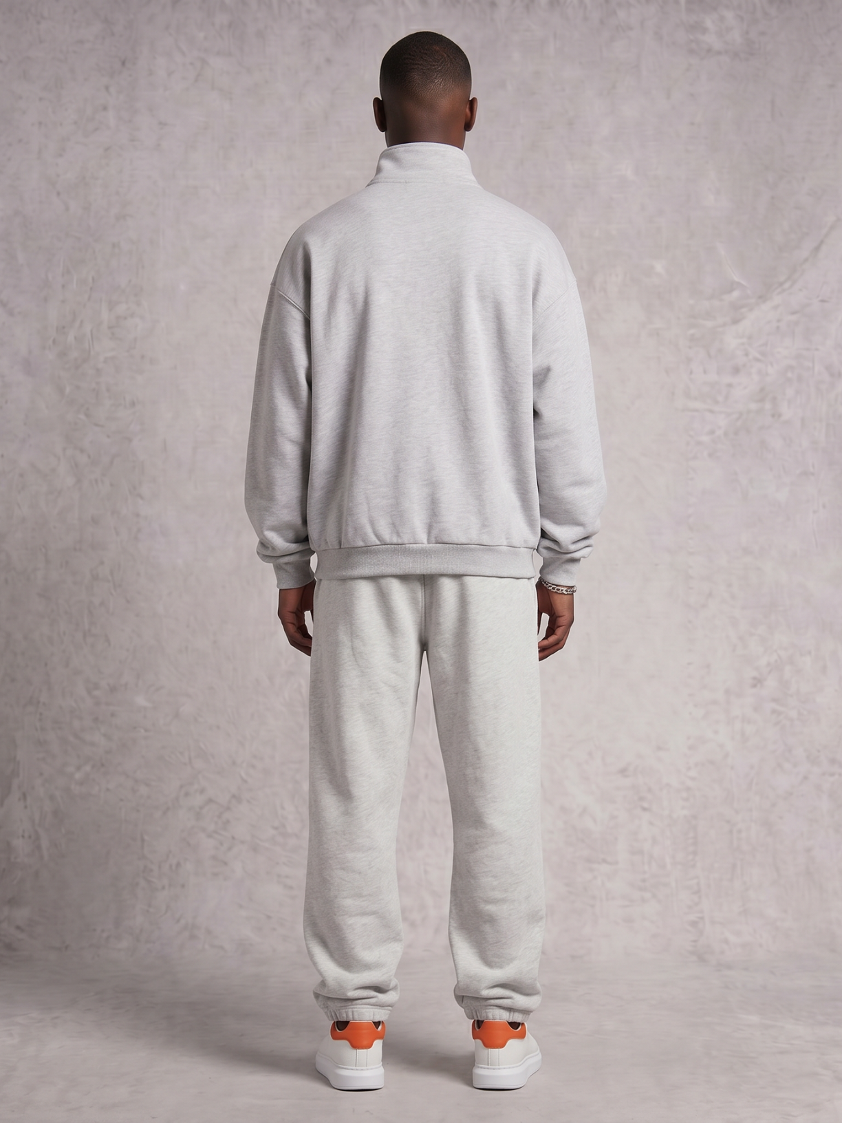 Club Collegiate oversized full-zip sweatshirt in gray by Apollo Moda, view 5