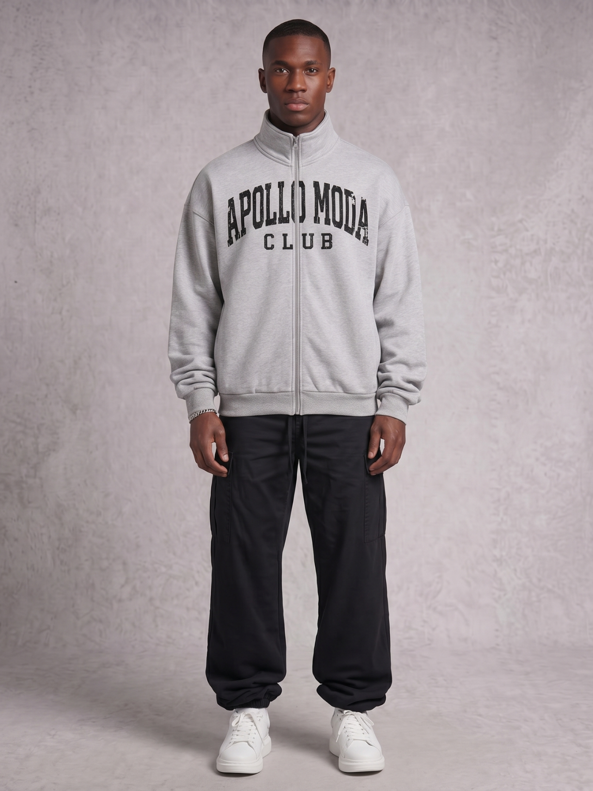 Club Collegiate oversized full-zip sweatshirt by Apollo Moda, view 3