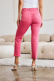 RFM Crop Dylan Pantalones vaqueros de talle alto con control de abdomen y dobladillo crudo