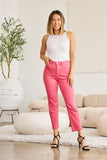 RFM Crop Dylan Pantalones vaqueros de talle alto con control de abdomen y dobladillo crudo