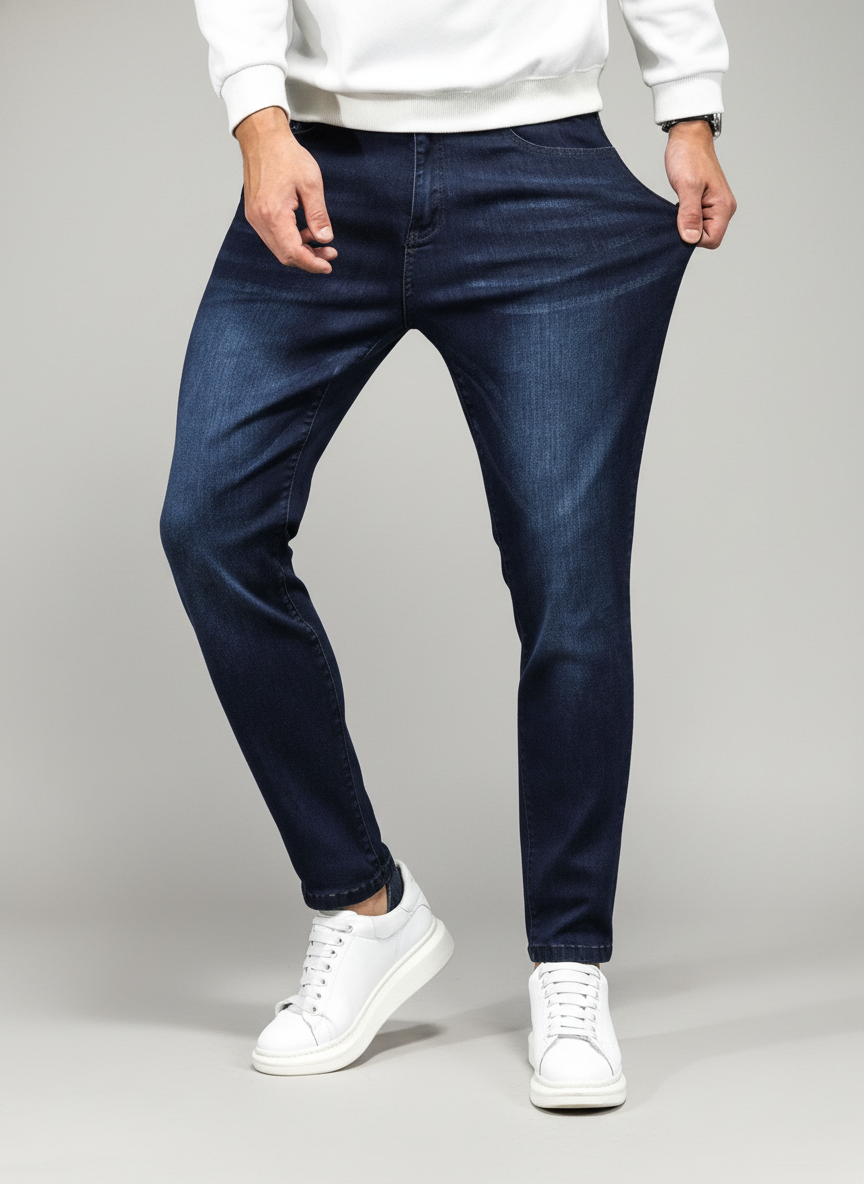 Cotton slant pocket jeans by Apollo Moda