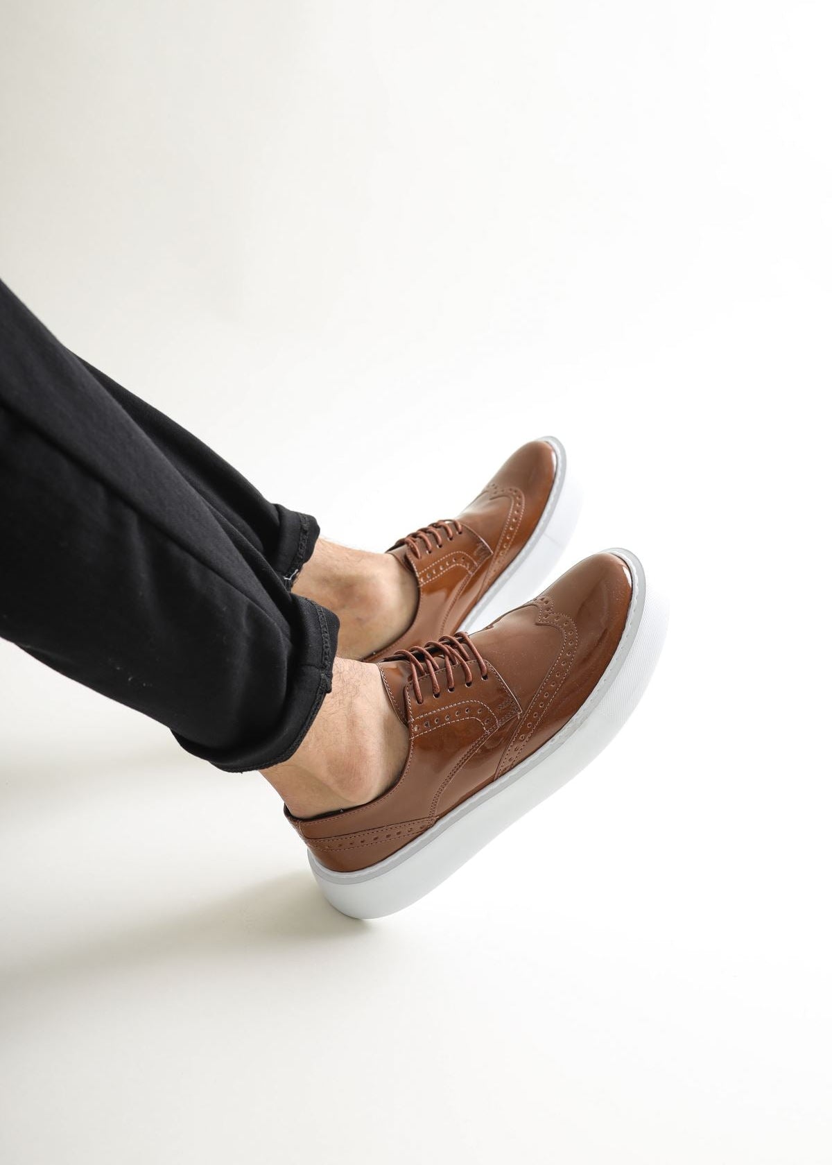 Empoli Earthy Luxe dress shoe in brown with white sole by Apollo Moda