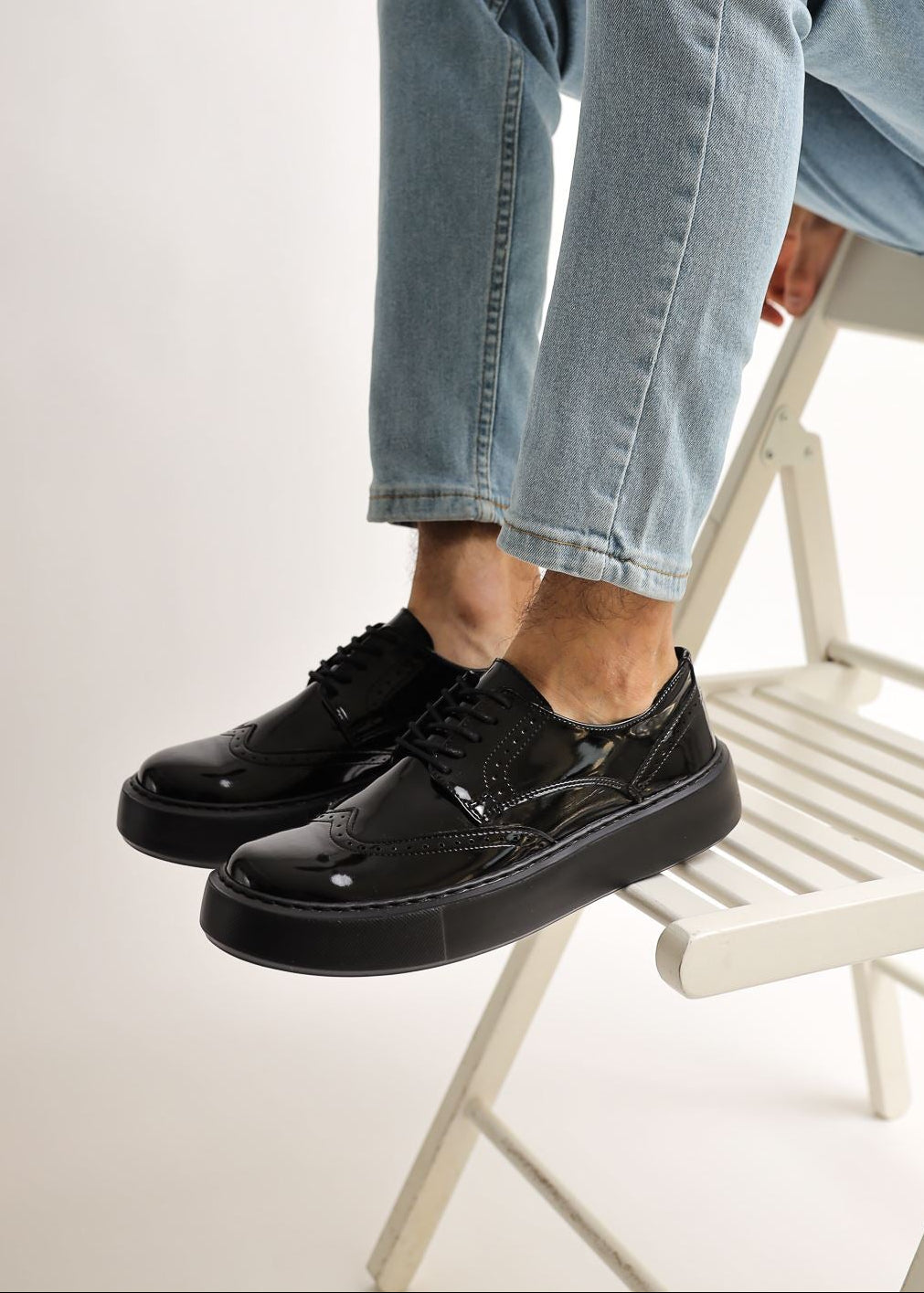 Empoli Patent Noir patent dress shoe in black by Apollo Moda, view 5