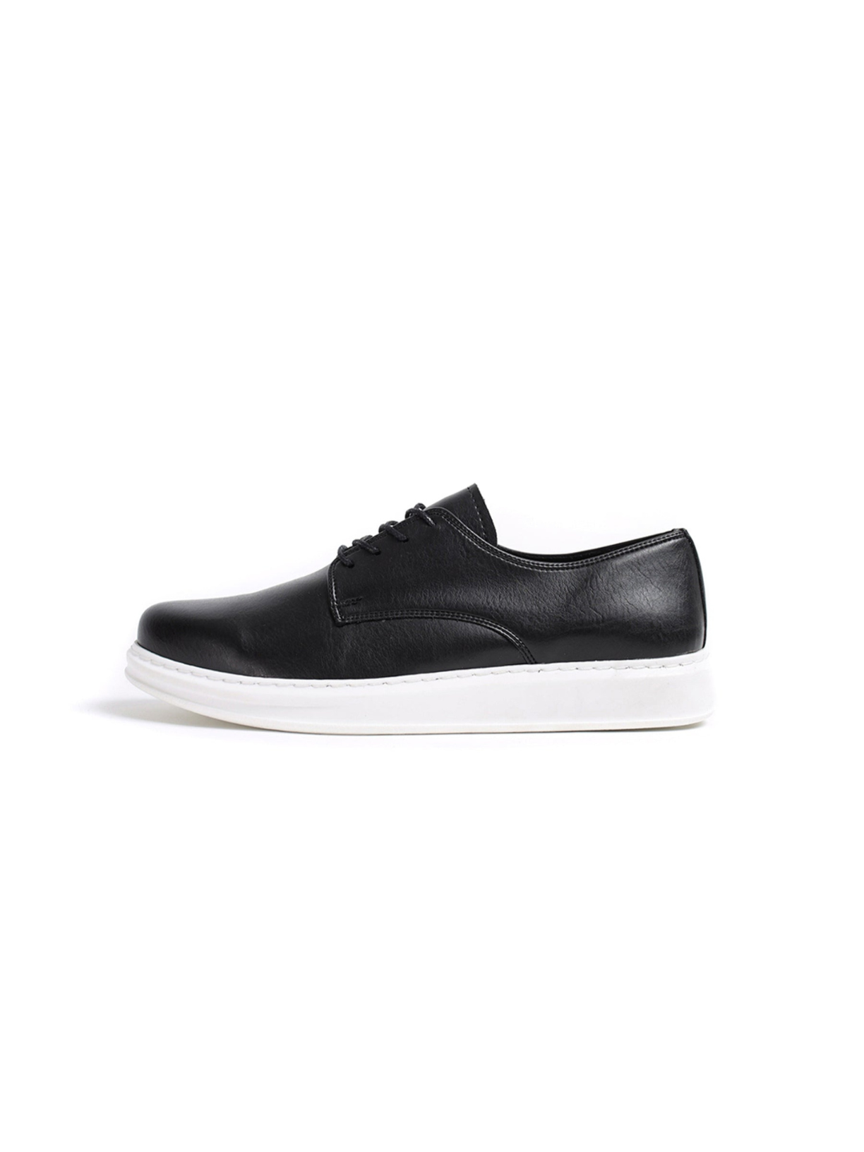 Lazio Monochrome Classic dress shoe in black with white sole by Apollo Moda