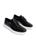 Lazio Patent Prestige patent dress shoe in black by Apollo Moda, view 4