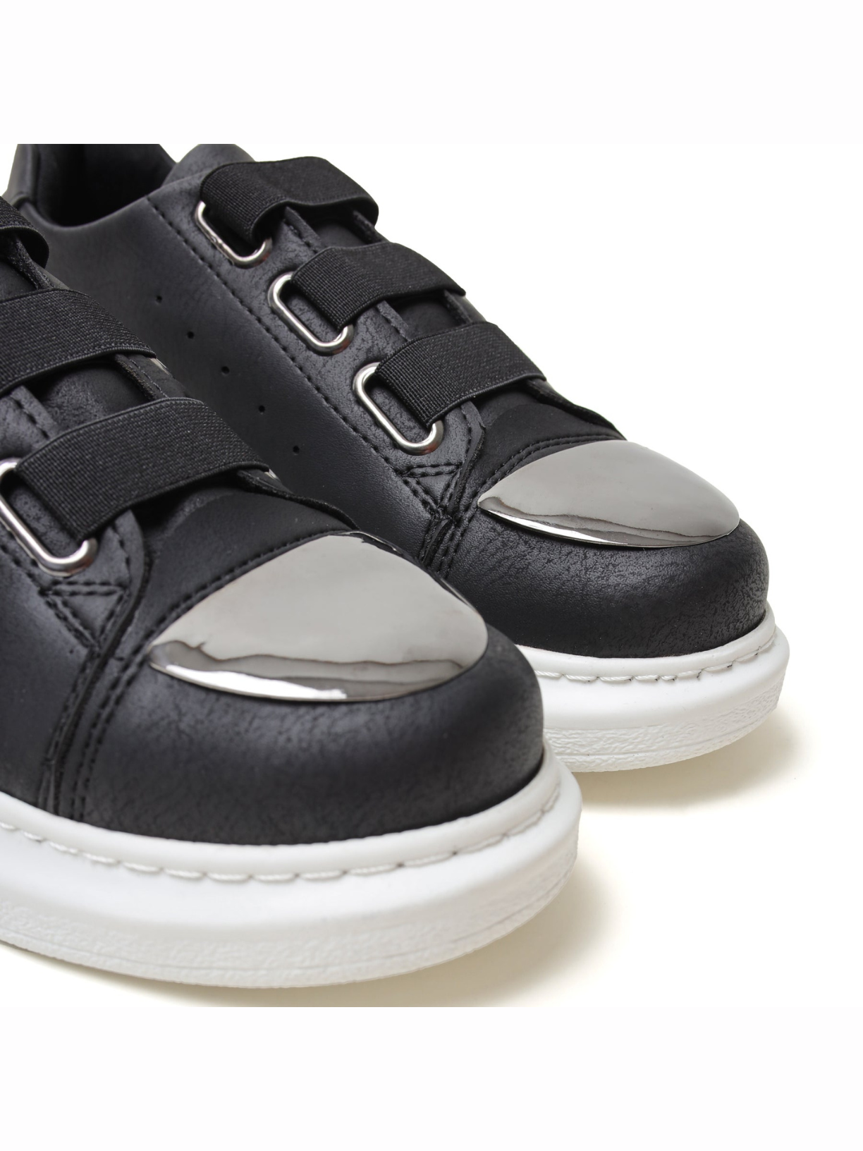 Luiz X Noir Contrast slip-on sneaker in black by Apollo Moda, view 7