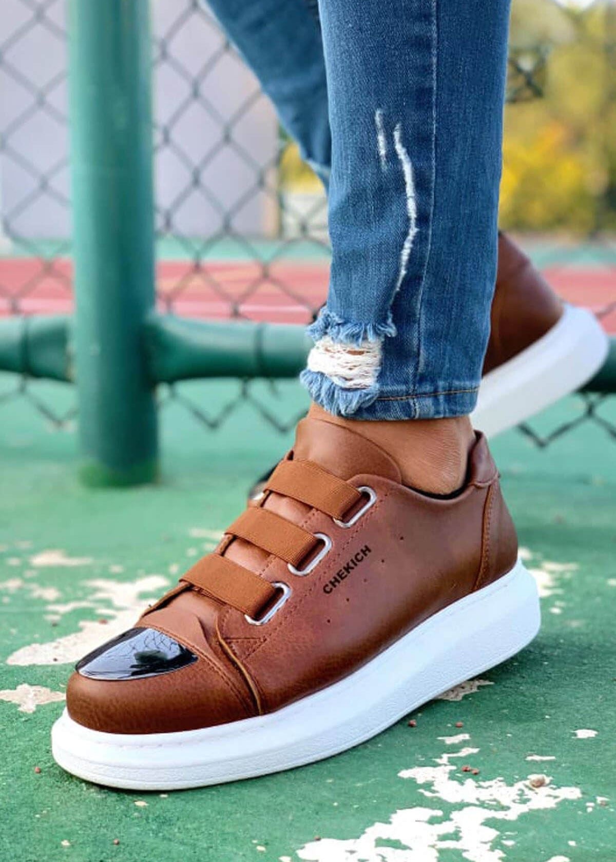 Luiz X Tawny Temptation slip-on sneaker in brown by Apollo Moda, view 2
