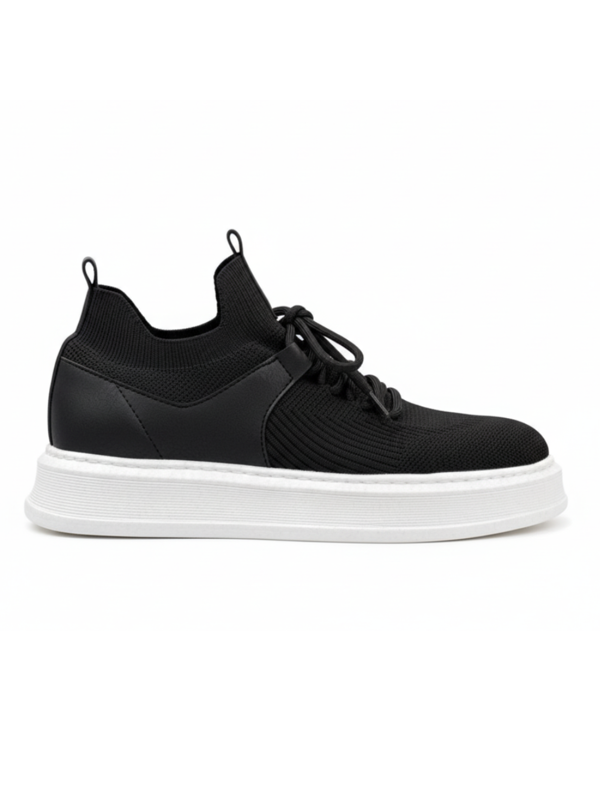 Madrid Noir White casual sneaker in black and white by Apollo Moda, view 3