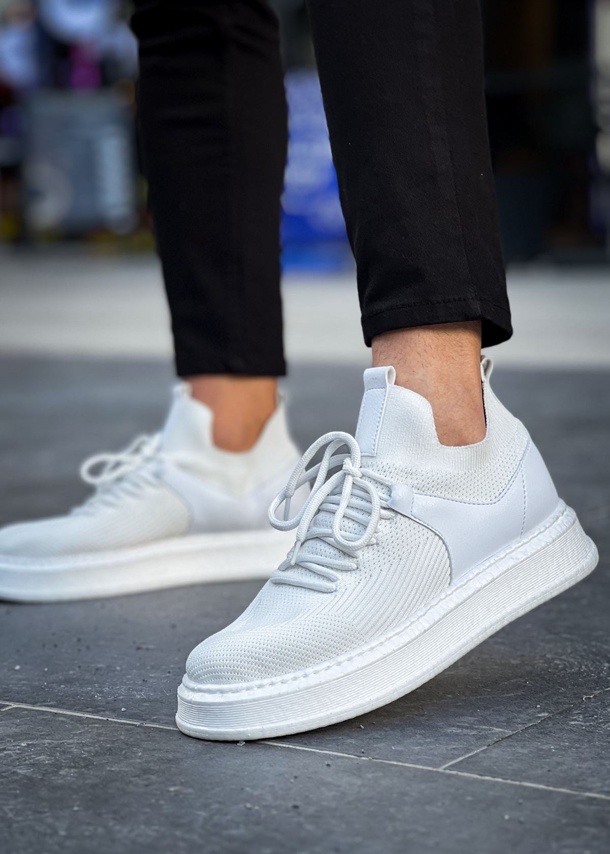 Madrid Pure White casual sneaker in white by Apollo Moda, view 2