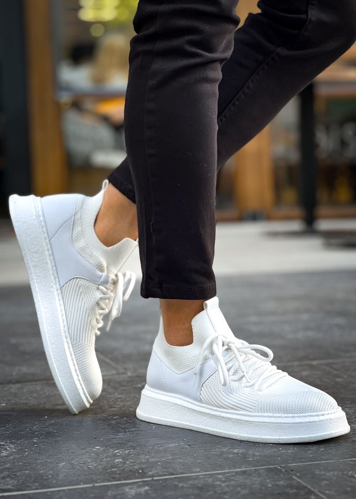 Madrid Pure White casual sneaker in white by Apollo Moda, view 6