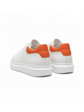 Pluto Ember white and orange leather casual sneaker by Apollo Moda, fourth angle