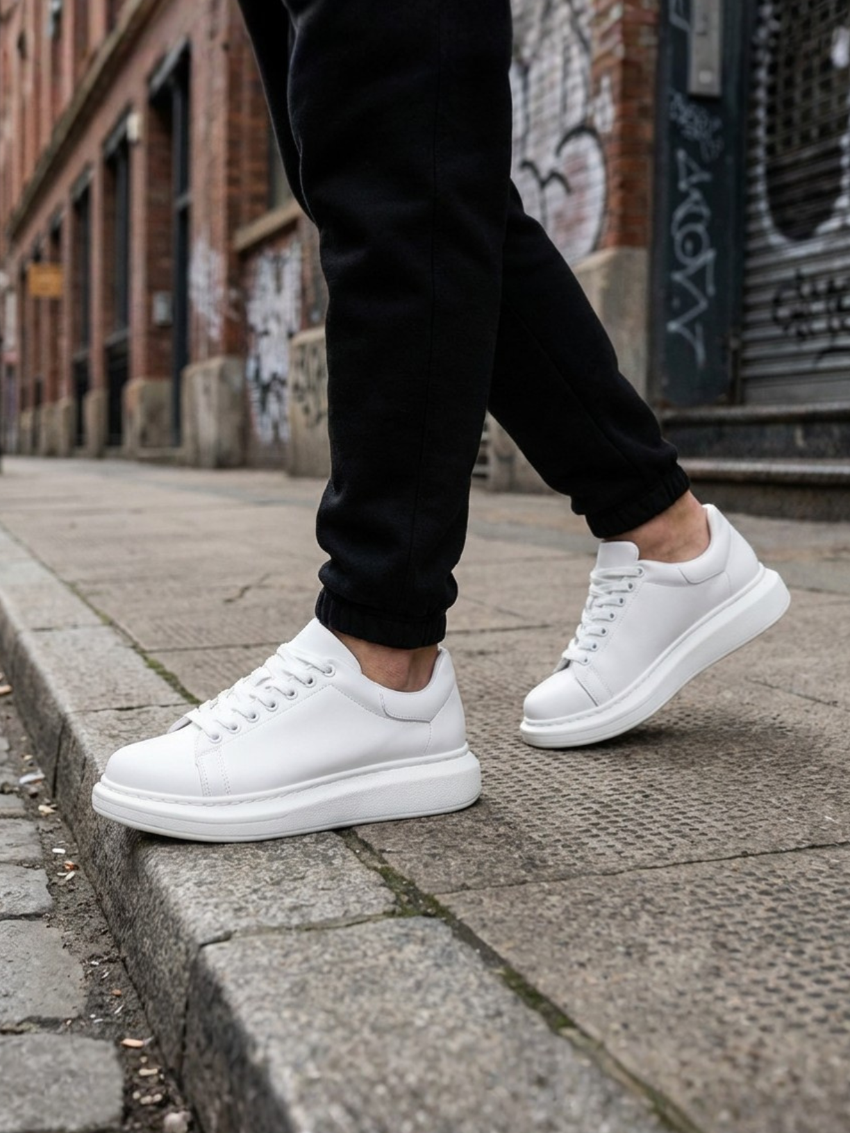 Pluto Pure White casual sneaker in white by Apollo Moda, view 2