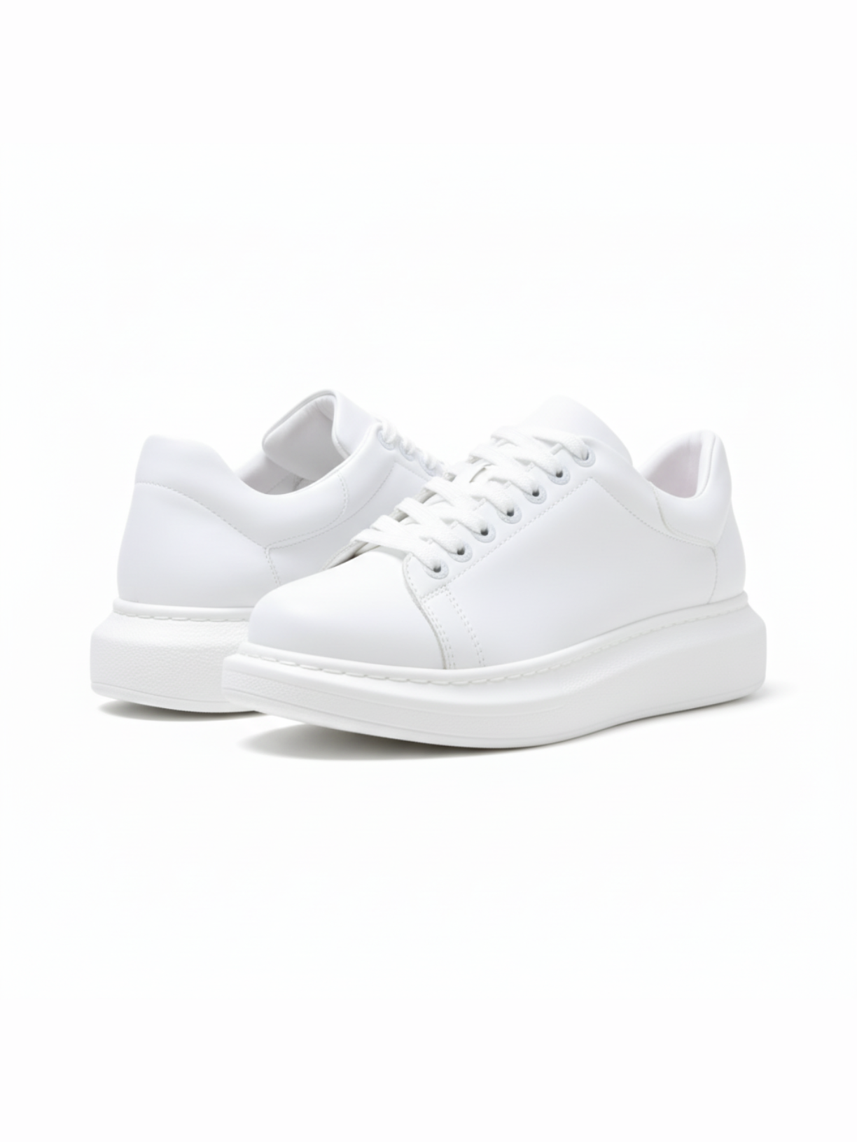 Pluto Pure White casual sneaker in white by Apollo Moda, view 3