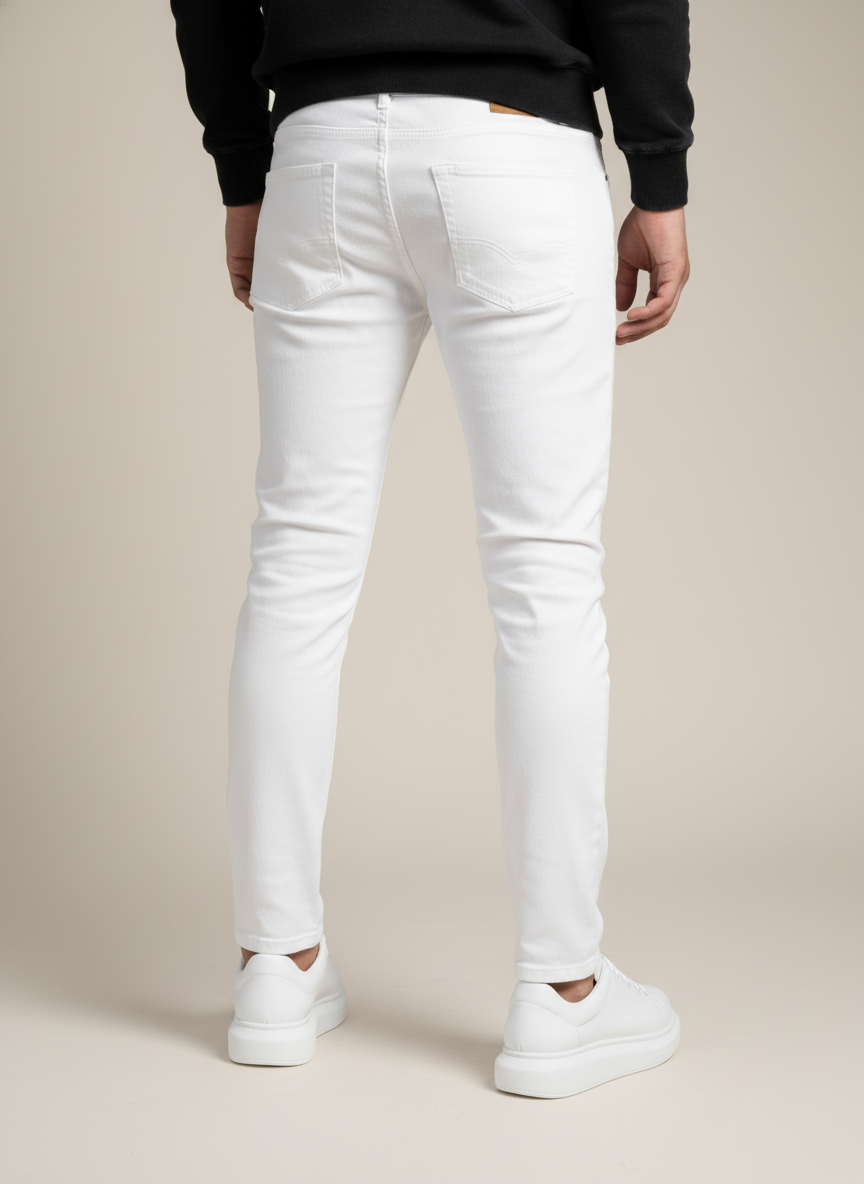Slim fit jeans in white by Apollo Moda, view 2