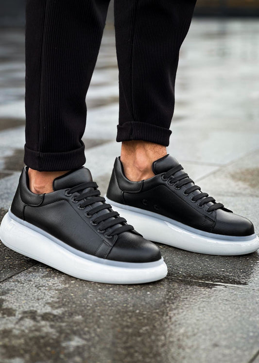 Stark Midnight Contrast Collection casual sneaker in black by Apollo Moda, view 2