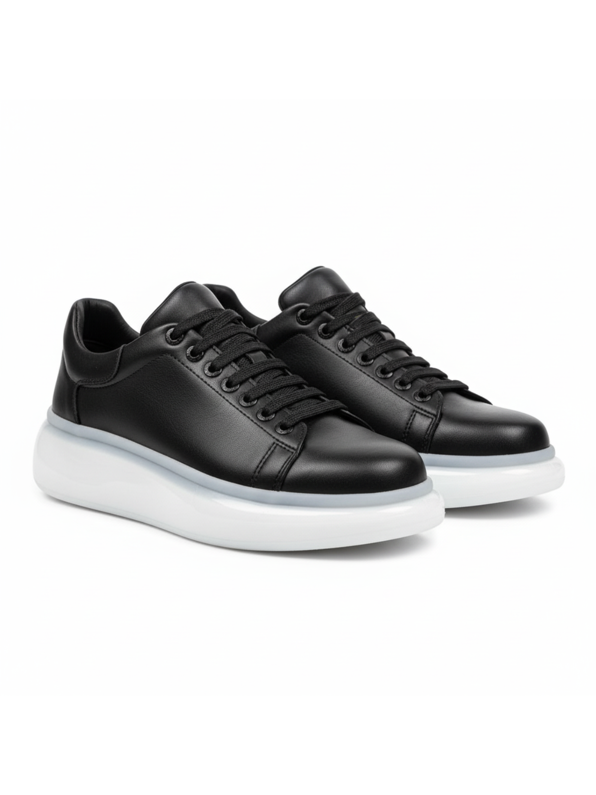 Stark Midnight Contrast Collection casual sneaker in black by Apollo Moda, view 3