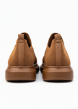 Torino Espresso Essence knit sneaker in brown by Apollo Moda, rear view