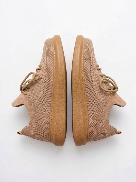 Torino Golden Hour knit casual sneaker in brown and beige by Apollo Moda, view 2