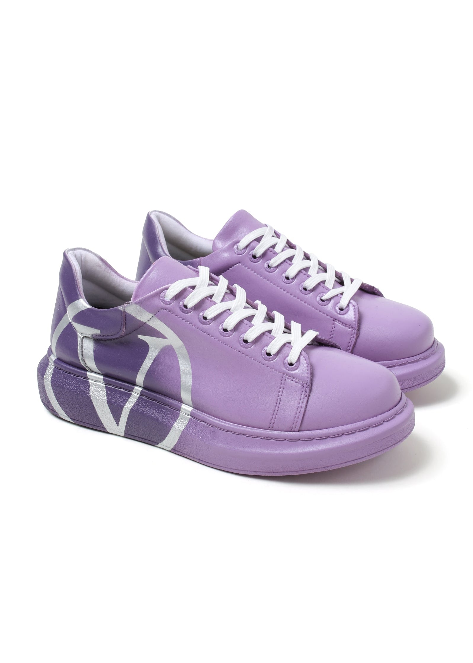 Women's Tokyo V Essence Regal Purple hand-painted custom sneaker in purple by Apollo Moda, view 3